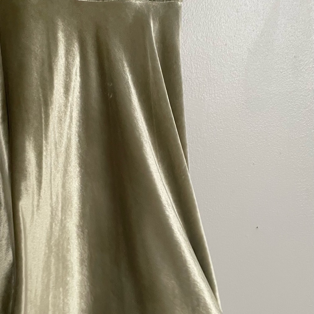 Vince Metallic Sage Green Velvet Dress